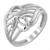 Классное кольцо с алмазной огранкой из серебра 925 пробы фото