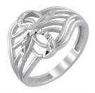 Классное кольцо с алмазной огранкой из серебра 925 пробы
