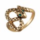 Прелестное кольцо в форме змеи с цветными цирконами, бижутерия