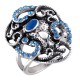 Фантастическое кольцо с ювелирной эмалью и цветными кристаллами, бижутерия