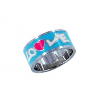 Яркое кольцо с надписью "LOVE" и сердечком, бижутерия фото