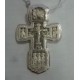 Крест православный Святая Троица, Свт. Николай Чудотворец, Мч Трифон, Три Святителя из серебра 925 пробы