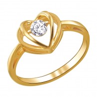 Динамичное кольцо из категории "Impulse Gold" с подвижным фианитом из желтого золота 585 пробы фото