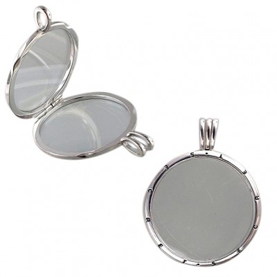 Двойная подвеска Secret для вставки с ювелирным стеклом и эмалью из серебра 925 пробы фото