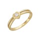 Романтичное кольцо с сердечком с фианитом из желтого золота 585 пробы