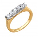 Высококачественное кольцо с фианитами из комбинированного золота 585 пробы