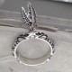Добротное кольцо с подвесками-перьями из серебра 925 пробы с чернением