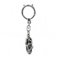 Виртуозный брелок для ключей "Обезьяна - не вижу" из серебра 925 пробы с чернением в подарочном футляре фото