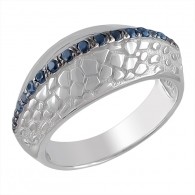 Художественное кольцо с шпинелью из серебра 925 пробы фото
