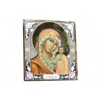 Казанская Богородица. Серебряная икона ручной работы из серебра 925 пробы фото
