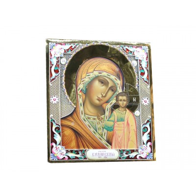 Казанская Богородица. Серебряная икона ручной работы из серебра 925 пробы фото