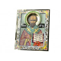 Св. Николай Чудотворец. Серебряная икона  из серебра 925 пробы фото