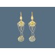 Очаровательные серьги с подвесками-цепочками с эмалью из серебра 925 пробы с золотым покрытием