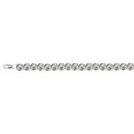 Серебряный браслет из родированного серебра 925 пробы, плетение Роза фото
