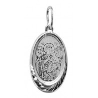 Всецарица Богородица. Нательный образок  из Серебра 925 пробы фото