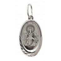 Икона Божией Матери "Державная". Нательный образок из серебра 925 пробы фото