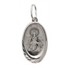 Икона Божией Матери "Державная". Нательный образок из серебра 925 пробы