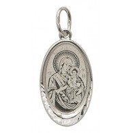 Икона Божией Матери "Милостивая". Нательный образок из серебра 925 пробы фото