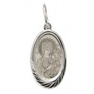 Икона Божией Матери "Споручница грешных". Нательный образок из серебра 925 пробы фото