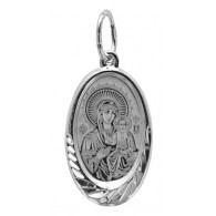 Смоленская Богородица. Нательный образок из серебра 925 пробы фото