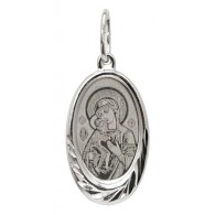 Феодоровская (Федоровская) Богородица. Нательный образок из серебра 925 пробы фото