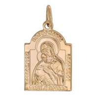 Владимирская Богородица. Нательная икона из серебра 925 пробы с позолотой фото