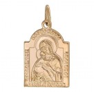 Владимирская Богородица. Нательная икона из серебра 925 пробы с позолотой