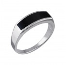 Ультрамодное кольцо с ониксом из серебра 925 пробы