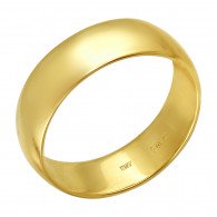 Гладкое обручальное кольцо из желтого золота 585 пробы, ширина 5,9 мм фото
