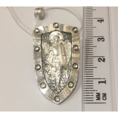 Образ нательный серебряный "Архангел Михаил" из серебра 925 пробы с чернением фото