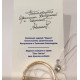 Редкостное золотое кольцо "Спаси и сохрани" с фианитовой дорожкой по кругу, 585 проба, ширина 3 мм