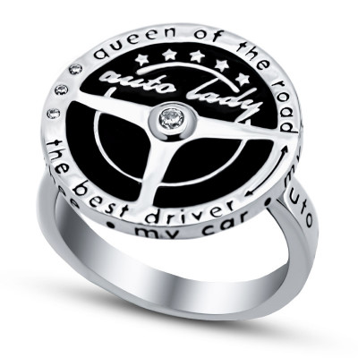 Кольцо с ювелирной эмалью и цирконами из серебра 925 пробы фото