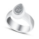 Кольцо с цирконами и керамикой из серебра 925 пробы цвет металла белый 5.65 гр.