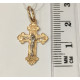 Стильный нательный крест с распятием из красного золота 585 пробы