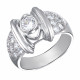Уникальное кольцо с фианитами из серебра 925 пробы