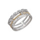 Благовидное кольцо с фианитами из серебра 925 пробы с золочением и родированием