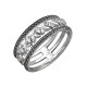 Эпохальное кольцо с фианитами из серебра 925 пробы с чернением и родированием