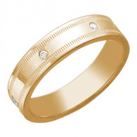 Восхищающее обручальное кольцо с фианитами из серебра 925 пробы с золотым покрытием фото