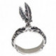 Добротное кольцо с подвесками-перьями из серебра 925 пробы с чернением