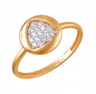 Супермодное кольцо с фианитами из красного золота 585 пробы