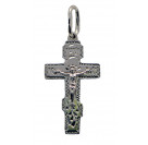 Восьмиконечный нательный крест с распятием из серебра 925 пробы