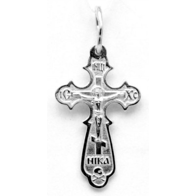 Православный крест с распятием из серебра 925 пробы фото