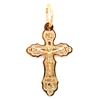 Крест православный с распятием из серебра 925 пробы фото