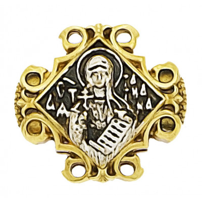 "Татиана Св. Ангел Хранитель". Православный шарм из позолоченного серебра 925 пробы фото