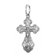 Нательный крест с молитвой "Господи, помилуй мя грешного"  из серебра 925 пробы фото