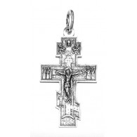 Крест  с молитвой "Спаси, Господи, люди Твоя..." из серебра 925 пробы с чернением фото