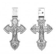 Крест "Сергий Радонежский Св." из серебра 925 пробы с чернением фото