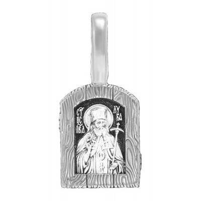 Образок "Лука  Крымский" из серебра 925 пробы с чернением фото