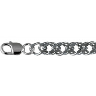Чернёный  браслет  из серебра 925 пробы, плетение Ромб Двойной фото