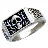 Магическое кольцо с черепом и эмалью, бижутерия фото